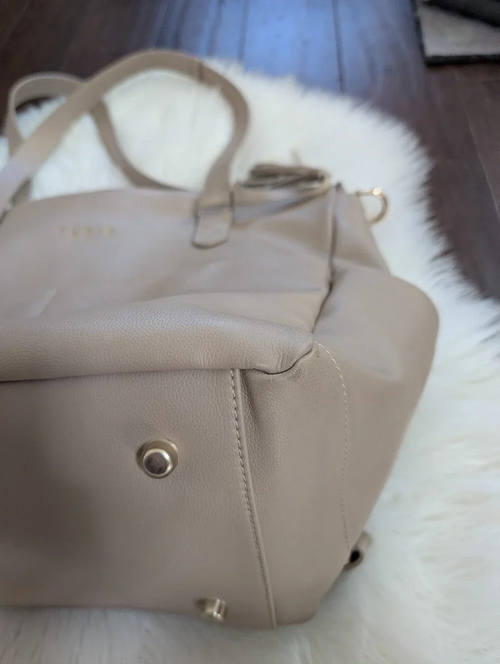 Elkie and Co The Aberdeen Diaper Bag Backpack Beige White Large